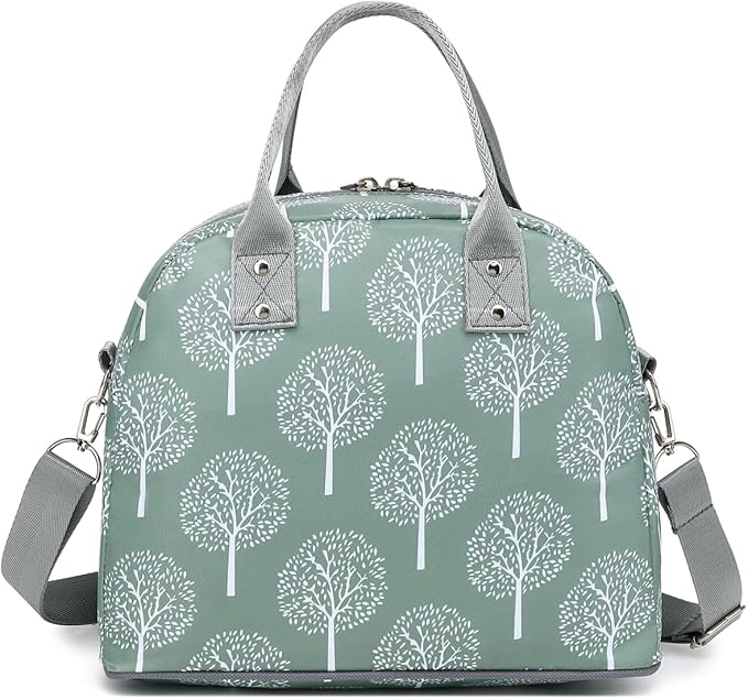 FlowFly Insulated Lunch Bag With Shoulder Strap for Women, Men, and Kids, Large and Reusable, Handle, Freezable Work and School Travel Tote and Meal Prep Organizer,Dandelion