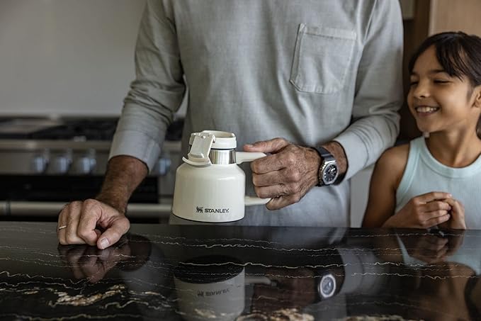 Stanley Tough-To-Tip Admiral's Mug 20 oz | Twist-on Flip Open Lid | Wide Body with Non-Skid Rubber Base | Insulated Stainless Steel Coffee Cup | BPA-Free | Hammertone Green