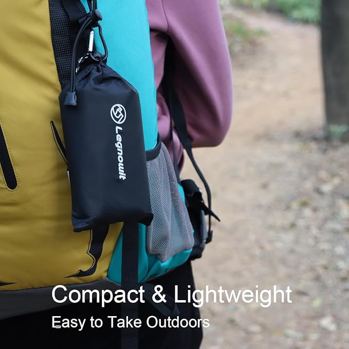 Outdoor Pocket Blanket, 55"x79" Waterproof Foldable Compact Pincic Blanket, Ultralight Tarp for Camping, Festival, Beach, Hiking, Backpacking, Travel and More, Stakes Included