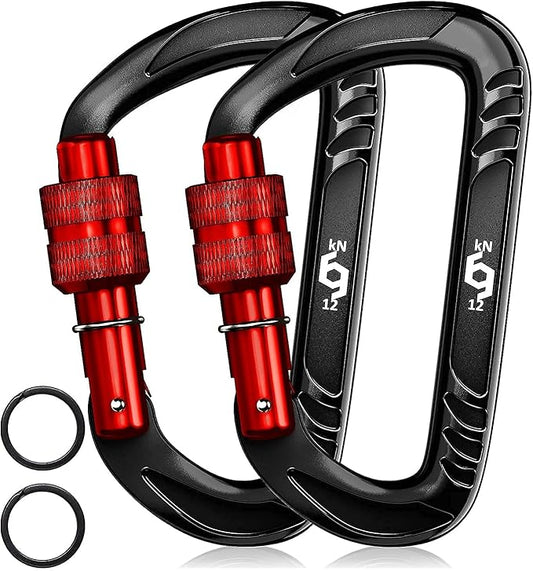 12kN (2697 lbs) Heavy Duty, Locking, Auto Locking, Wiregate Carabiner Clips, for Securing Pets, Outdoor, Camping, Hiking, Hammock, Dog Leash Harness, Keychains