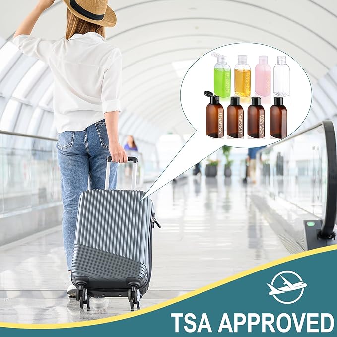 Cosywell Travel Bottles for Toiletries 8PCS 3.4oz Travel Shampoo Bottles TSA Approved Travel Size Bottles Travel Containers Leak Proof Empty Lotion Bottles with Flip Cap