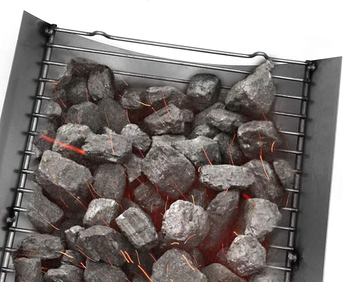 Hongso 20 inches Fire Grate Ash Drip Pan for Chargriller 5050, 5072, 5650, 2123, 2223, 2823 Charcoal Grills, Char-Griller Model 200157, Replacement Parts Chargrill Ash Pan with 2pcs Fire Grate Hanger