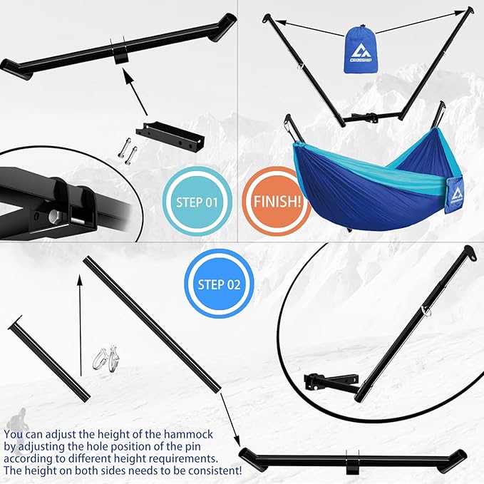 Hitch Mount Hammock Stand & Camping Shower Tent with Shower Bag for Outdoor Camping