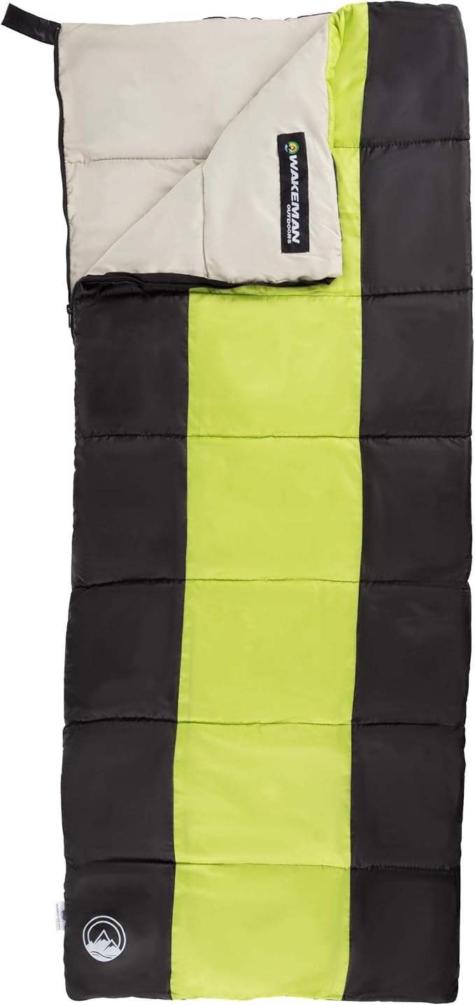 Wakeman Lightweight Sleeping Bag - Carrying Bag with Compression Straps Included