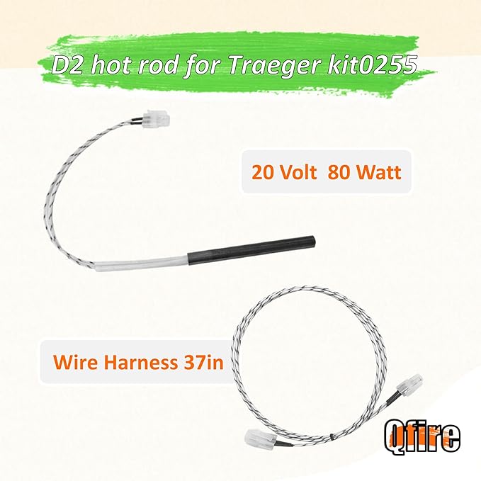 Replacement Part for Traeger D2 Hot Rod/Firepot Combo Kit - Pro 575 & Pro 780,20v Igniter & Fire pot Combo For Traeger Ironwood 650/885 Wood Pellet Grill