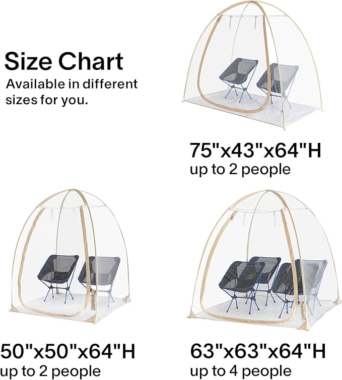 Pop-Up Sports Tent, Transparent Bubble Tent, Weatherproof Igloo Tent, Clear Tent for Winter Sports, Cold Weather Tent