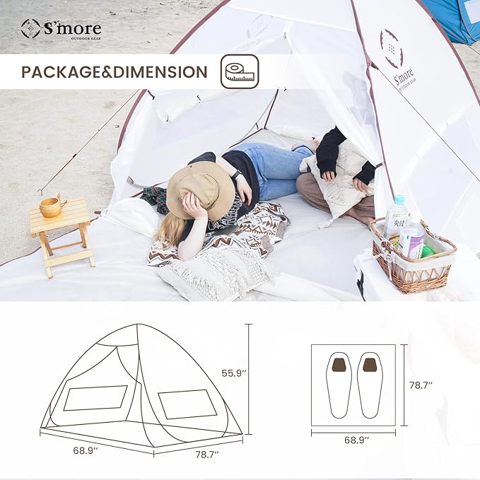 S'more Emergency Tent Shelter, Survival Tent for 2 Person, Lightweight and Portable Sun Shade Shelter, UFP 30+ Waterproof and Windproof Tent for Camping, Hiking, Backpacking and Outdoor Activities