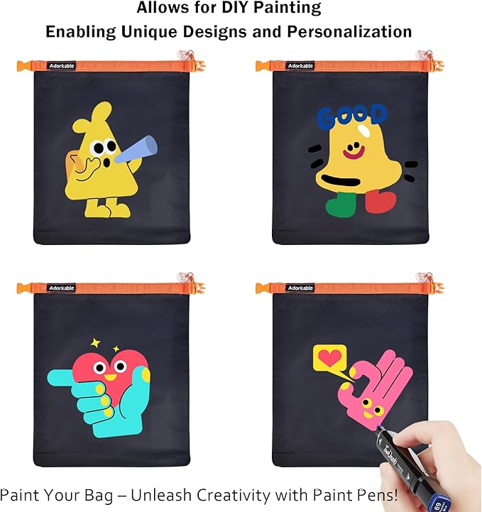 Waterproof Swim Bag for Wet Clothes, Paintable Wet Bag for Beach Swimsuit & Towels Bathing Suit Bag Dry Bag for Kayaking, Soap Travel Case, Orange Band