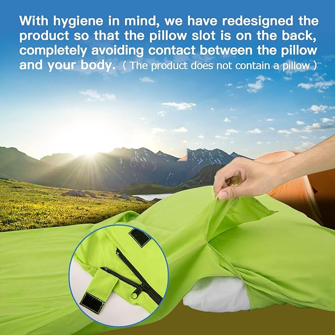 Sleeping Bag Liner, Travel Sheets & Adult Sleep Sack, Ultralight and Portable Summer Sleeping Bag - Ideal for Backpacking, Hotels and Hostels, Business Trips, Camping