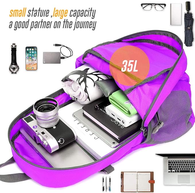 35L Lightweight Packable Backpack Waterproof Durable Hiking Travel Backpack Daypack