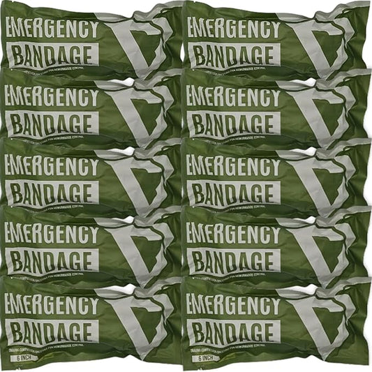CareTac 6" Israeli-Style Emergency Trauma Compression Bandage – Elastic Pressure Wound Dressing, Sterile & Vacuum-Sealed for Bleed Control, Combat, Tactical First Aid Kit, Medical IFAK & Military 10pk