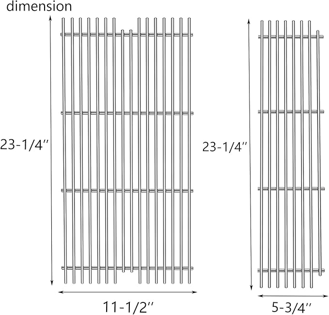 S921 Stainless Steel Grid grates Replacement for Viking VGBQ 30 in T Series, VGBQ 41 in T Series, VGBQ 53 in T Series Viking Grill Grate VGBQ300T,VGBQ0302T Gas Grill 23-1/4"