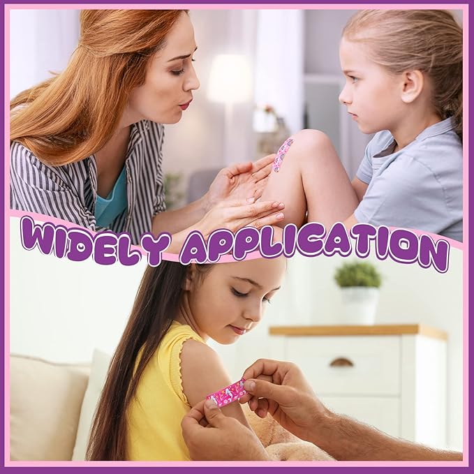 420 Pieces 6 Styles Cute Cartoon Bandages Knuckle Repair Tape Colorful First Aid Kit for Kids PE Fabric Adhesive Waterproof Breathable Bandages for Children Travel Cuts Scrapes Wounds (Cute)