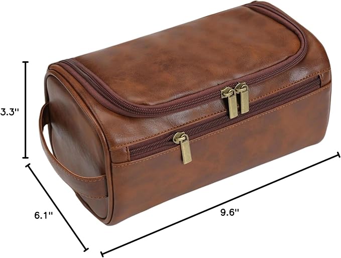 Personalized Large Toiletry Bag for Men,Premium Quality Durable and Stylish Travel Organizer for Travel, Grooming and Personal Care,Waterproof Leather Dopp Kit Gifts for Men