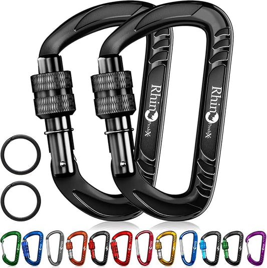 12kN (2697 lbs) Heavy Duty, Locking, Auto Locking, Wiregate Carabiner Clips, for Securing Pets, Outdoor, Camping, Hiking, Hammock, Dog Leash Harness, Keychains