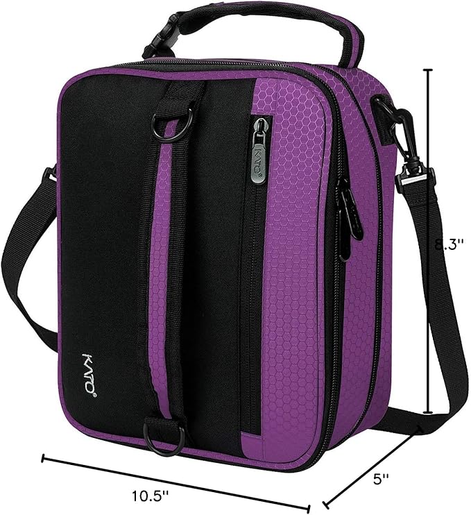 Expandable Insulated Lunch Bag, Leakproof Flat Lunch Cooler Tote with Shoulder Strap for Men and Women, Suitable for Work & Office by Tirrinia, Purple