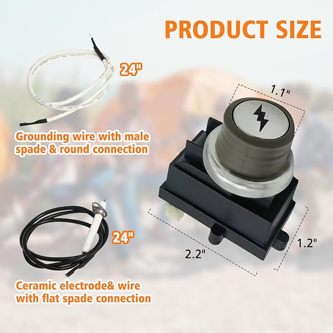 SafBbcue 65737 Igniter Kit for Weber Performer Platinum and Performer Deluxe(2013 and Newer), Grill Replacment Part for Weber Electronic 2-Outlet Ignition Kit, Replaces for Weber 65737, Black