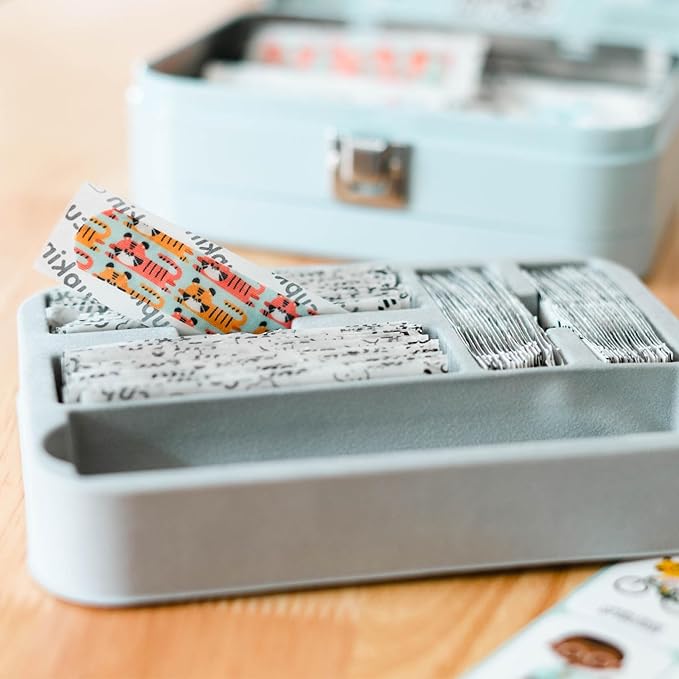 Cupkin Adhesive Bandages for Toddlers and Big Kids, Heal in Style with Fun, Colorful Designs Perfect for Boys and Girls, Comes in Reusable Cute First Aid Kit Metal Tin, Wild Animals, 152 Count