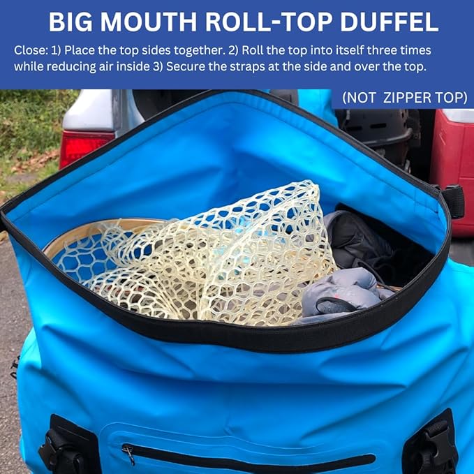 Malo'o Waterproof Dry Bag Duffel 40L/60L/100L, Roll Top Duffel Keeps Gear Dry for Kayaking, Rafting, Boating, Swimming, Camping, Hiking, Beach, Fishing - Internal & External Pockets and Molle Loops