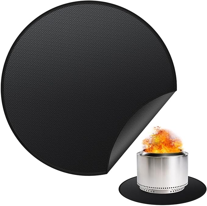 48" Fire Pit Mat for Solo Stove Yukon, Round Fireproof Under Grill Mats for Outdoor Grill, Portable Camping Stove Mat for Solo Stove Accessories
