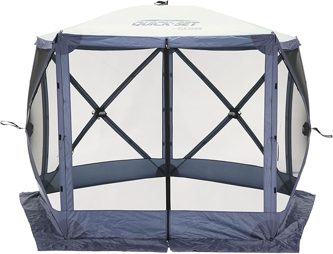 CLAM Pop Up Screen Tent, Outdoor Camping Gazebo Canopy, Venture, 9' x 9', Blue