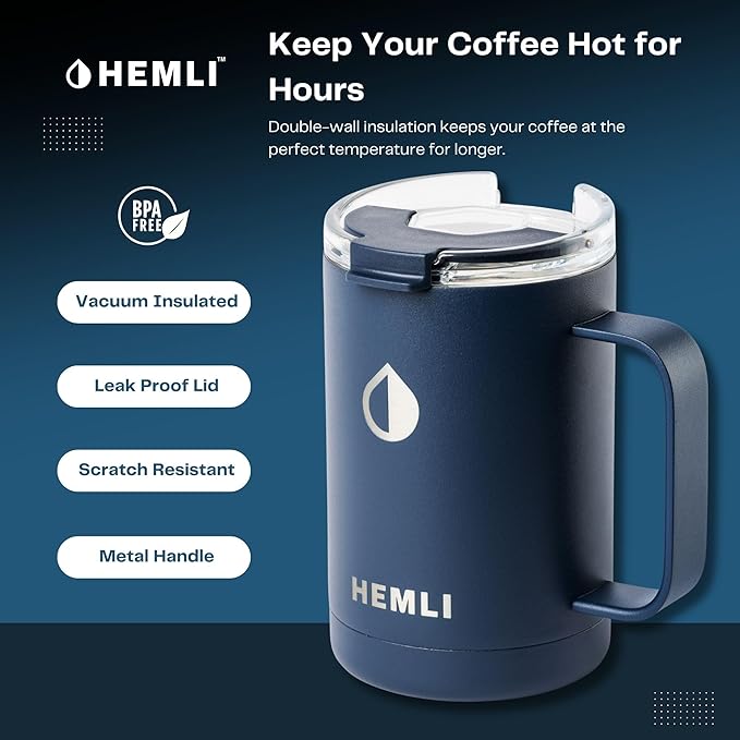 Pour Over Camp Coffee Maker Set– Vacuum Insulated Mug with Leakproof Lid, Stainless Steel Micro Filter, Scratch-Resistant Finish, Portable Coffee Maker for Camping, Travel & Outdoor Adventures