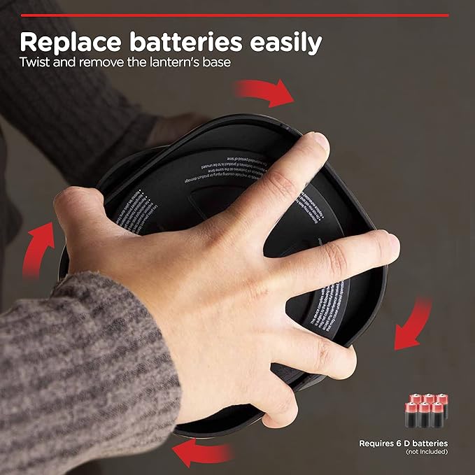 Enbrighten LED Large Camping Lantern, Battery Powered, USB Charging, 800 Lumens, 200 Hour Runtime, Carabiner Handle, Hiking Gear, Emergency Light, Blackout, Storm, Hurricane