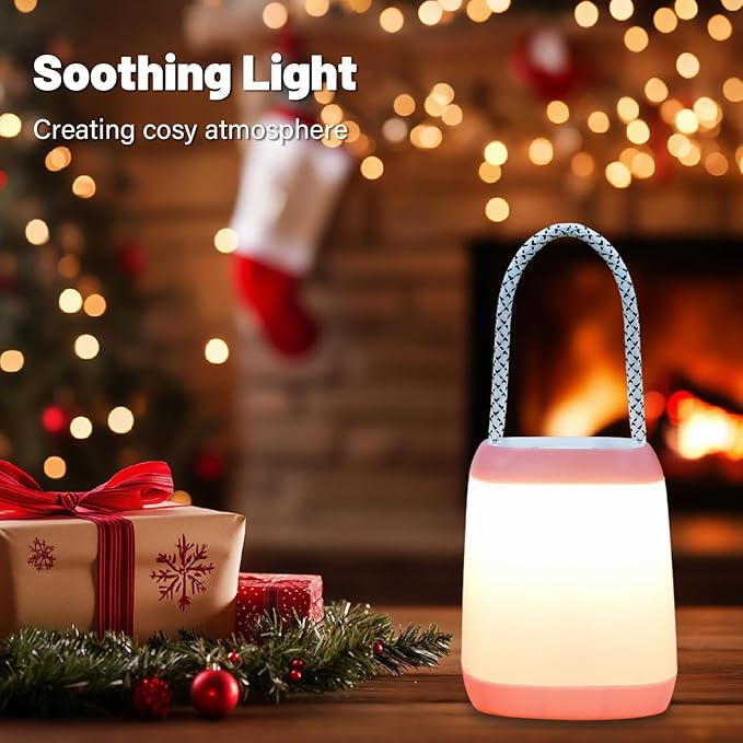 LED Camping Light3 Light Modes Battery Powered Night Light for Backpacking Camping Hiking Emergency Light Battery Powered Lamp for Outdoor and Indoor (Pink)