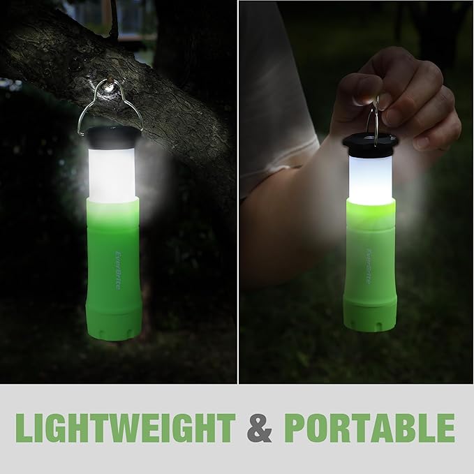 EverBrite 2-in-1 Mini Lanterns and Flashlights, Zoomable Flashlight Lantern Combo with 3 Modes, Camping Essentials, 2PC Battery Powered Lantern for Hurricane, Hiking, Home, Emergency