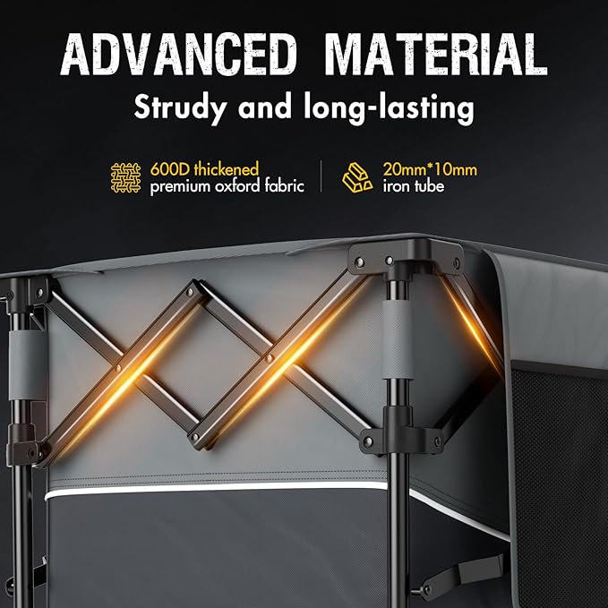 POTAL Foldable Wagons Carts with Wheels, 5 ft³ Collapsible Grocery Cart on Weels with Brakes, Folding Utility Pull Wagon Cart Heavy Duty for Camping Outdoor, Gardening, Sports