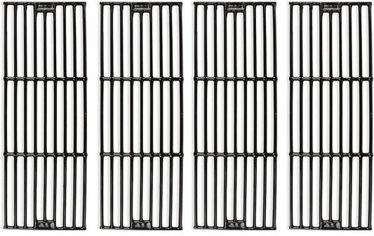 Hisencn Porcelain Cast Iron Cooking Grates Replacement for Chargriller Duo 5050, 3001, 5650, 3008, 3030, 3725, 4000, 2121, King Griller 3008 5252, Gas Grill Models Set of 4 Grill Grids