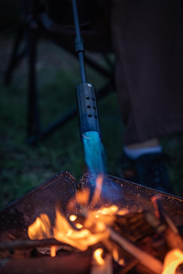 CAMPINGMOON Camping Grill Torch Dual Fuel Head Flame Adjustable for Charcoal Starter with Storage Case MT-3955/I-1010 (Propane + Isobutane)