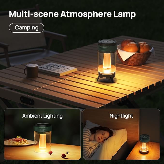 Consciot LED Camping Lantern, USB-C Rechargeable, 5 Light Modes 3 Color Temperatures 4400mAh Battery | Disassembly Free Design & Magnetic | Dimmable Flash Light & Night Light for Indoor and Outdoor