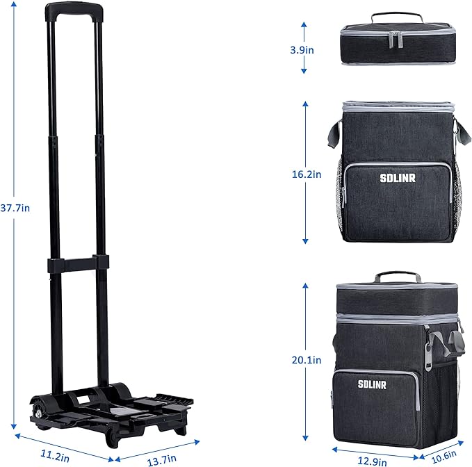 72-Can Large Rolling Cooler, Leakproof Insulated Soft Cooler Bag with Wheels and Handle Collapsible for Beach Camping Patio Travel Outdoor