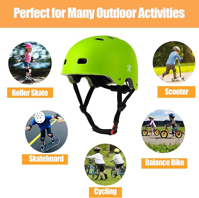 Youth Kids Bike Helmet, Skateboard Bicycle Helmet for Age 5-8-10-12-14 Teen Boys Girls Adjustable and Multi-Sport for Scooter Roller/Inline Skate