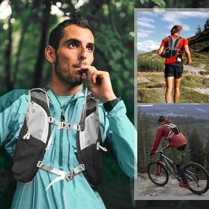Hydration Pack Backpack,IX INOXTO Running Hydration Vest with 1.5L ( 50 oz) Water Bladder for Men Women,Lightweight Water Backpack for Hiking Cycling Climbing Camping