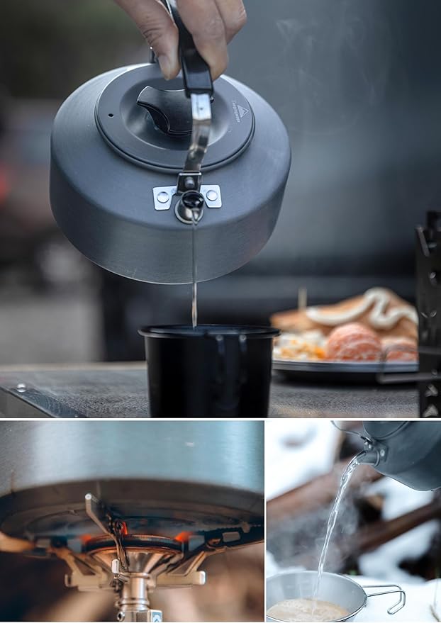 CAMPINGMOON Camping Kettle 1L Portable Ultra-Light Coffee Tea Pot S1000