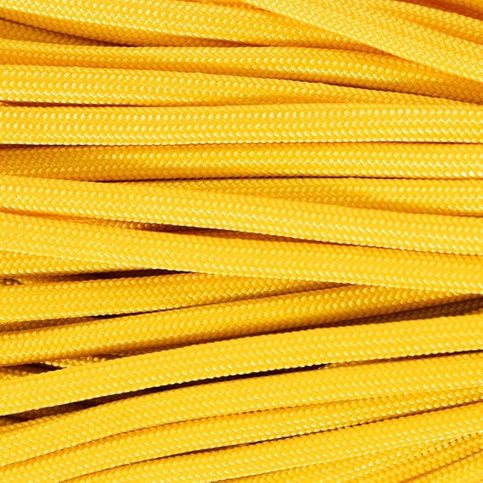 Paracord Planet Yellow 550 Paracord – 7 Strand Type III Paracord for Camping, Crafting, Utility and More! – Yellow (1000 ft)