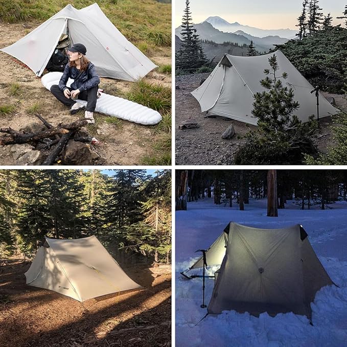 3F UL Gear Lanshan PRO Lanshan Ultralight Tent 4 Season Backpacking Tent for 1 Person, Waterproof Professional Tents for Camping, Trekking, Kayaking, Climbing, Hiking