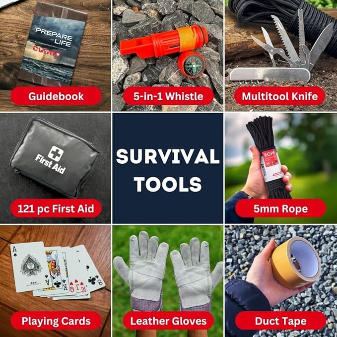 Urban Emergency Survival Kit - 2 or 4 Person Bug Out Bag | 72-Hours | Emergency Food Rations, Water with Survival Gear and Supplies for Disaster Preparedness
