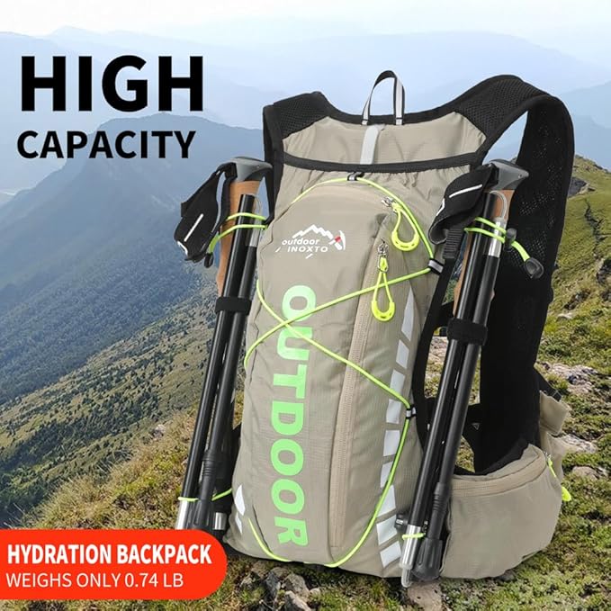 Hydration Pack Backpack,IX INOXTO Running Hydration Vest with 1.5L ( 50 oz) Water Bladder for Men Women,Lightweight Water Backpack for Hiking Cycling Climbing Camping