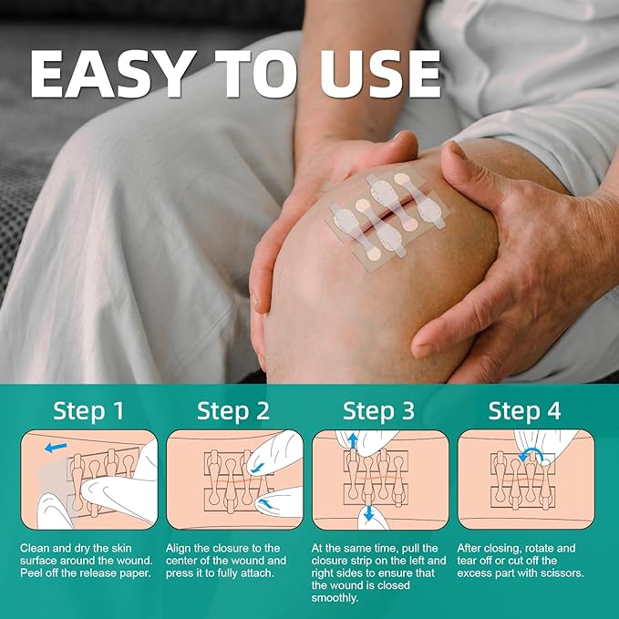 26 PCS First Aid Kit, Wound Closure Strips, 2 Strips x1, 3 Strips x1, 4 Strips x1, Emergency Wound Closure Device Without Stitche, First Aid Supplies Kit at Home Outdoors Sports