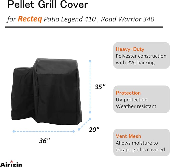 Premium Grill Cover for Recteq Patio Legend 410,Road Warrior 340 Wood Pellet Grill,for Rec Tec Patio Legend RT-410,RT-340 Grill Cover Accessories