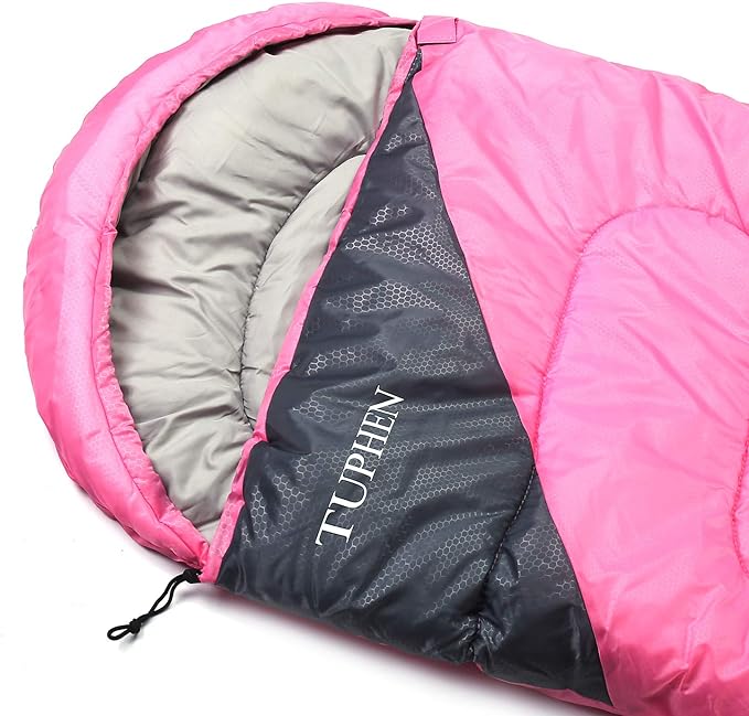 tuphen- Sleeping Bags for Adults Kids Boys Girls Backpacking Hiking Camping Microfiber Liner, Cold Warm Weather 4 Seasons Indoor Outdoor Use, Lightweight & Waterproof