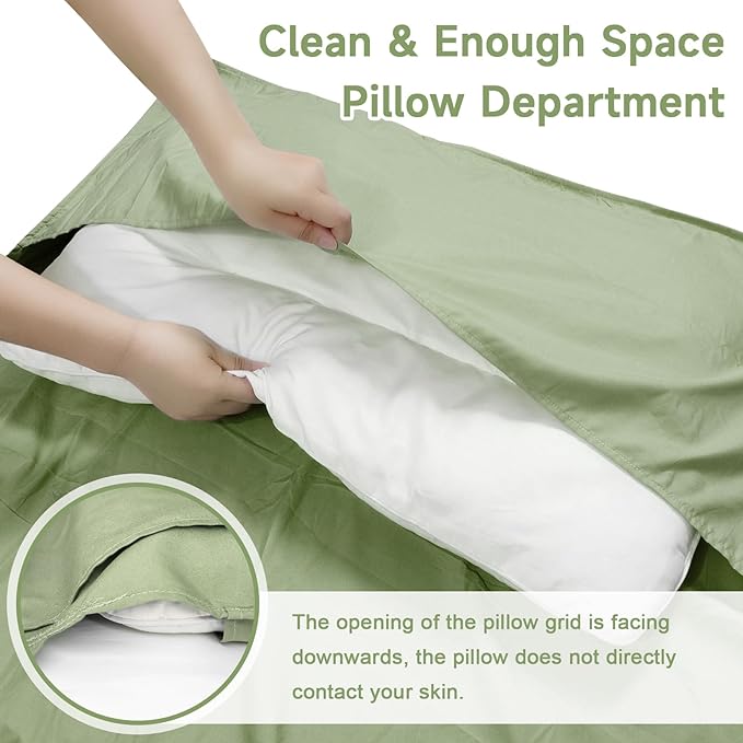 Sleeping Bag Liner, Self Tan Sleep Sack, Adult Sleep Sack, Two-Way-Zipper Expose Feet Separately, Portable Single Camping Travel Sheets for Hotel,Hostels,Business Trips