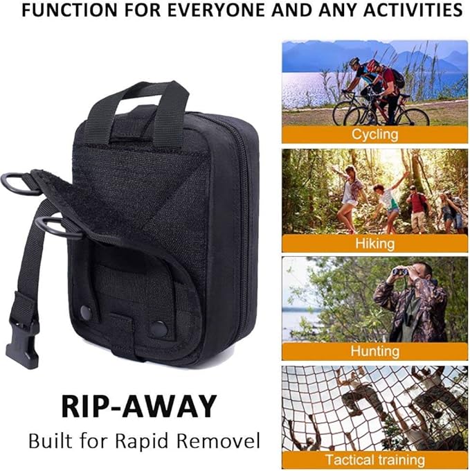 Ifak Trauma Kit, 74 Piece Upgrade Tactical First Aid Supplies, Molle Ifak Pouch Rip Away Refill Supplies for Survival Camping Hiking Travel