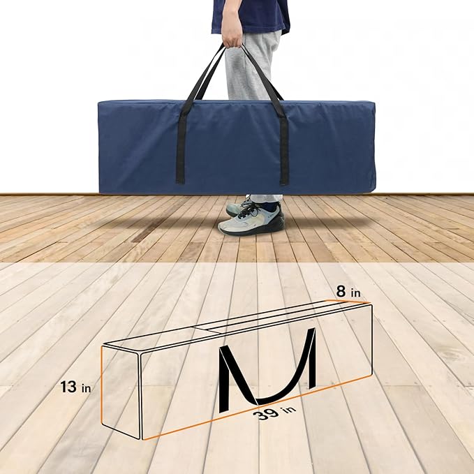 ptlsy Camping Chair Bag 2pack, 39 Inch Extra Large Zippered Cot Bag, Foldable Carrying Case with Handle Strap, Large Mouth fits Most Cots & Chairs for Travel Outdoor (Navy)