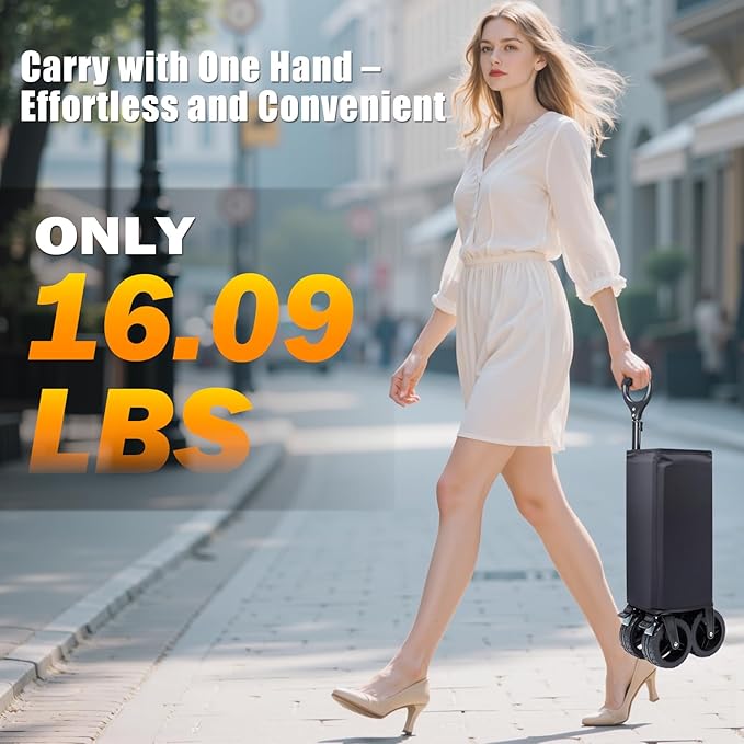 Collapsible Wagon Cart with Universal Wheels, 480LBS Wagons Carts Heavy Duty Collapsible Wagon with Cup Holders, Utility Beach Carts for Camping, Garden, Shopping, Fishing, Sports