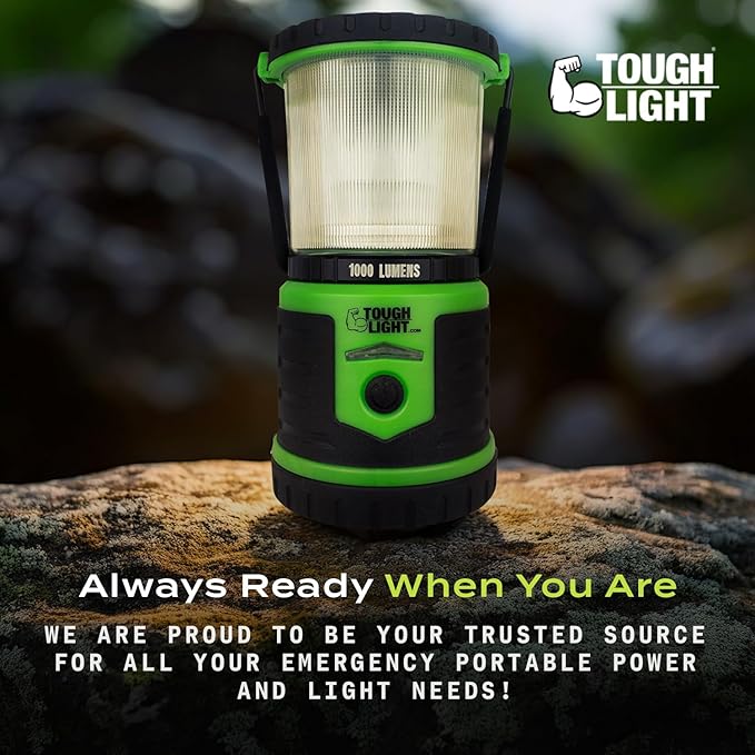 USB Rechargeable Camping Lantern, 1000 Lumens LED Lantern, Tent Lamp, 12000mAh Power Bank, 400 Hour, 7 Modes, Candle Feature, for Outdoors & Emergency