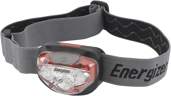 Energizer Vision HD+ LED Headlamp, Durable, Bright Headlamp for Outdoors, Camping and Emergency Light for Adults and Kids, Batteries Included, Pack of 1, Red